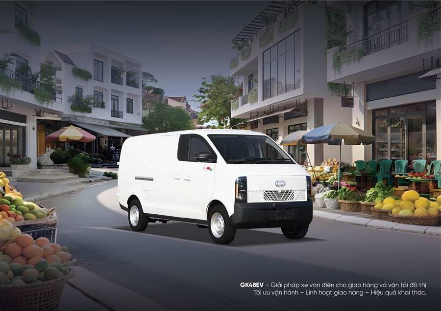 Van điện GK 48EV – phối cảnh giao hàng đô thị