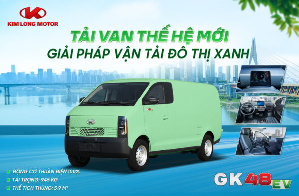 Van điện GK 48EV Kim Long – ảnh chính thức từ nhà sản xuất Kim Long Motor