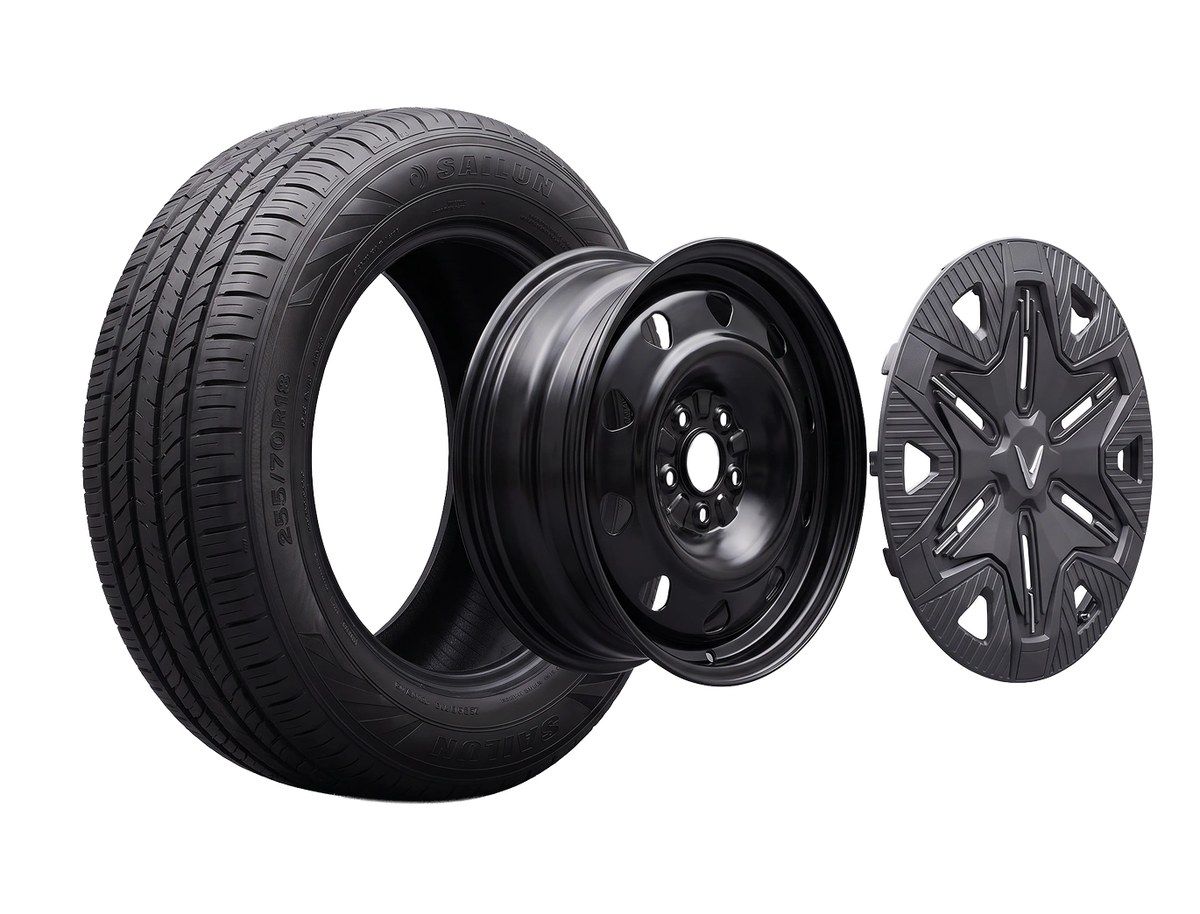 Lốp và la-zăng 18 inch của VinFast VF Wild tách rời