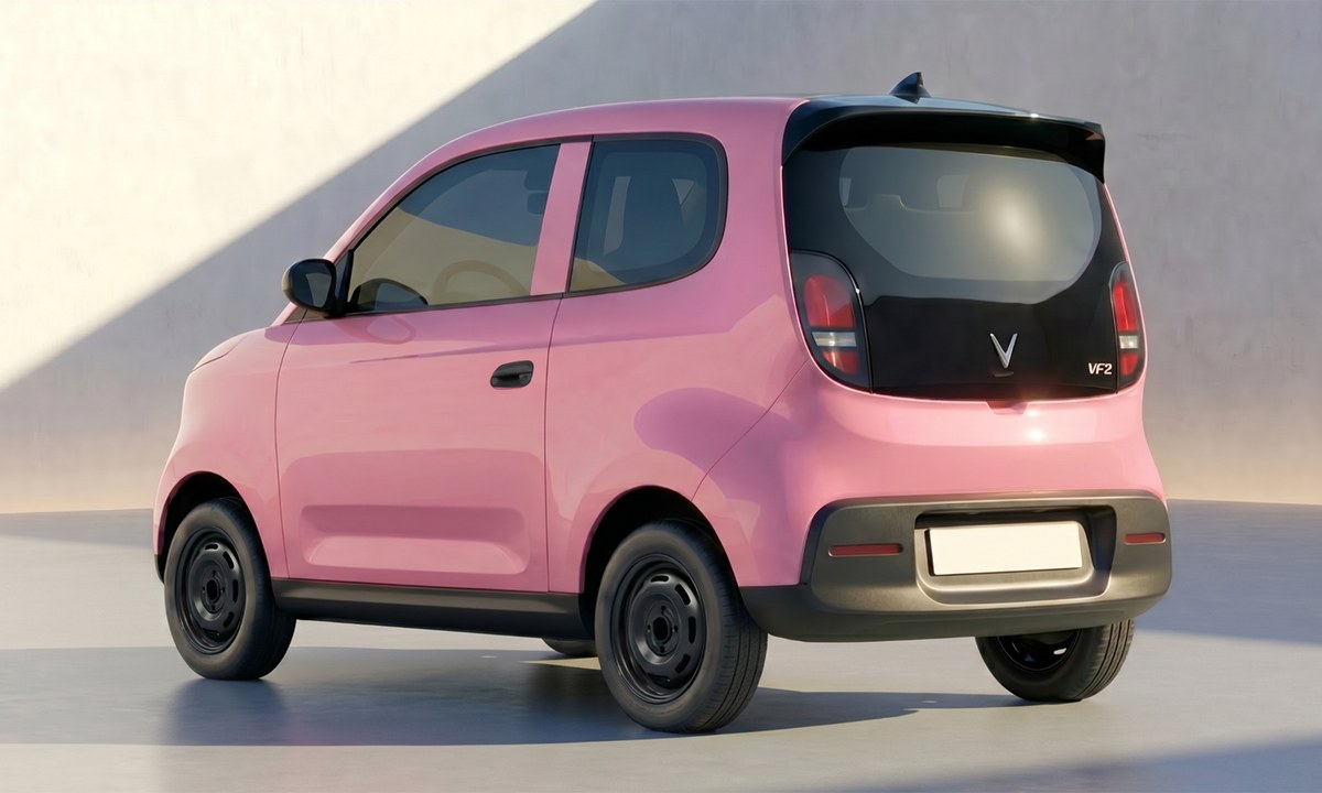 VinFast VF2 màu Hồng Phấn (Rose Pink) nhìn từ phía sau