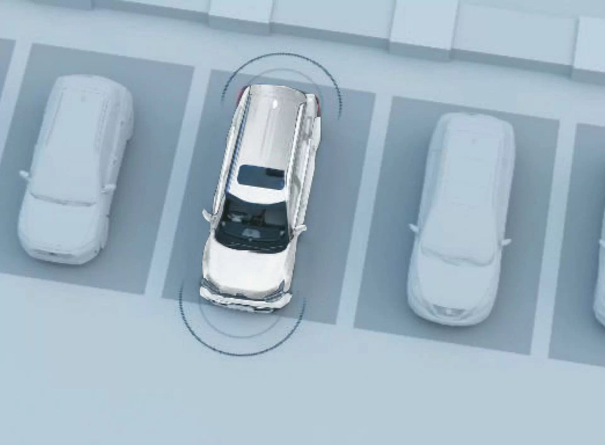 Minh họa cảm biến hỗ trợ đỗ xe của Kia Carens