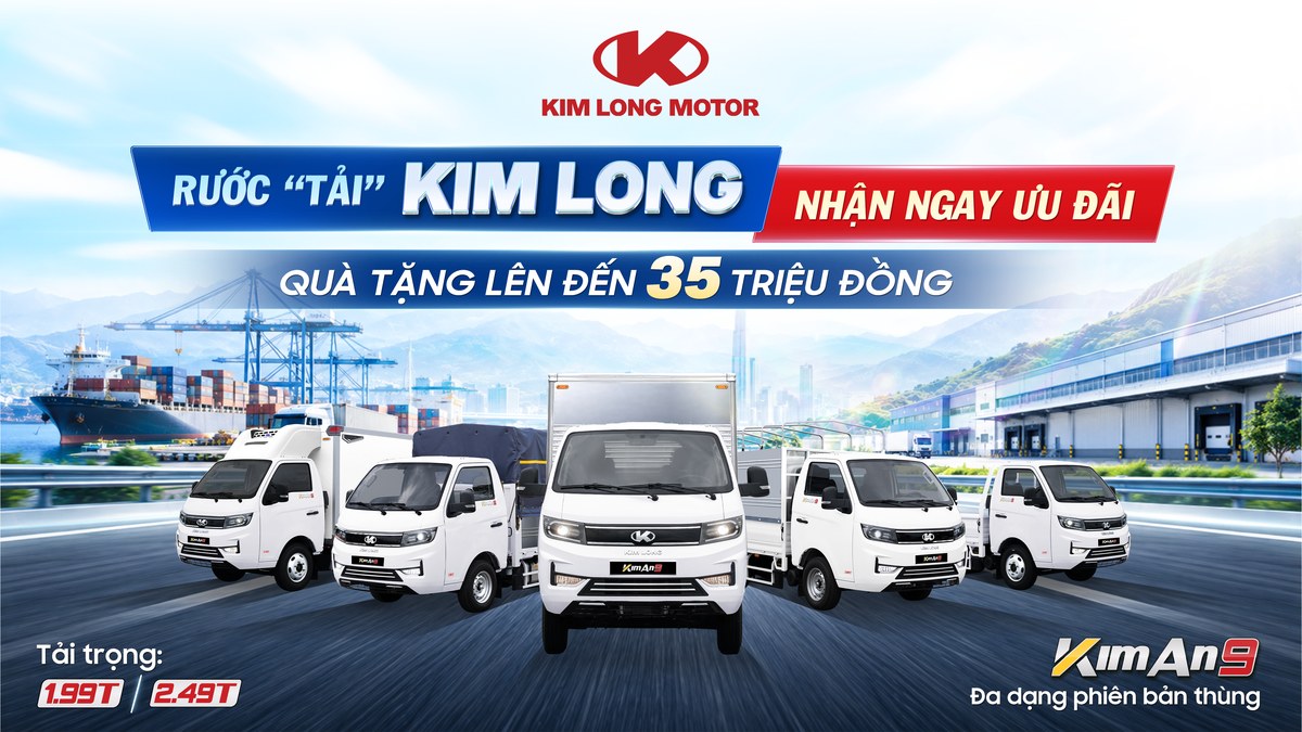 Poster chương trình Rước tải Kim Long, nhận ngay ưu đãi dành cho xe tải nhẹ KIMAN9